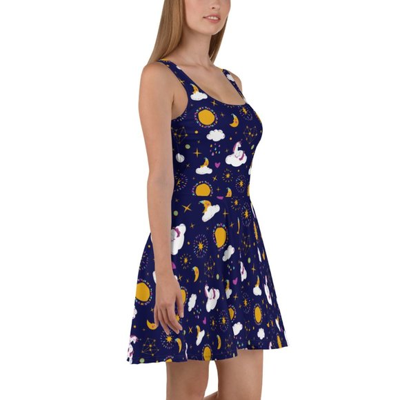 Plus Size Unicorn Moon Pin Up Dress - Picture 3 of 9